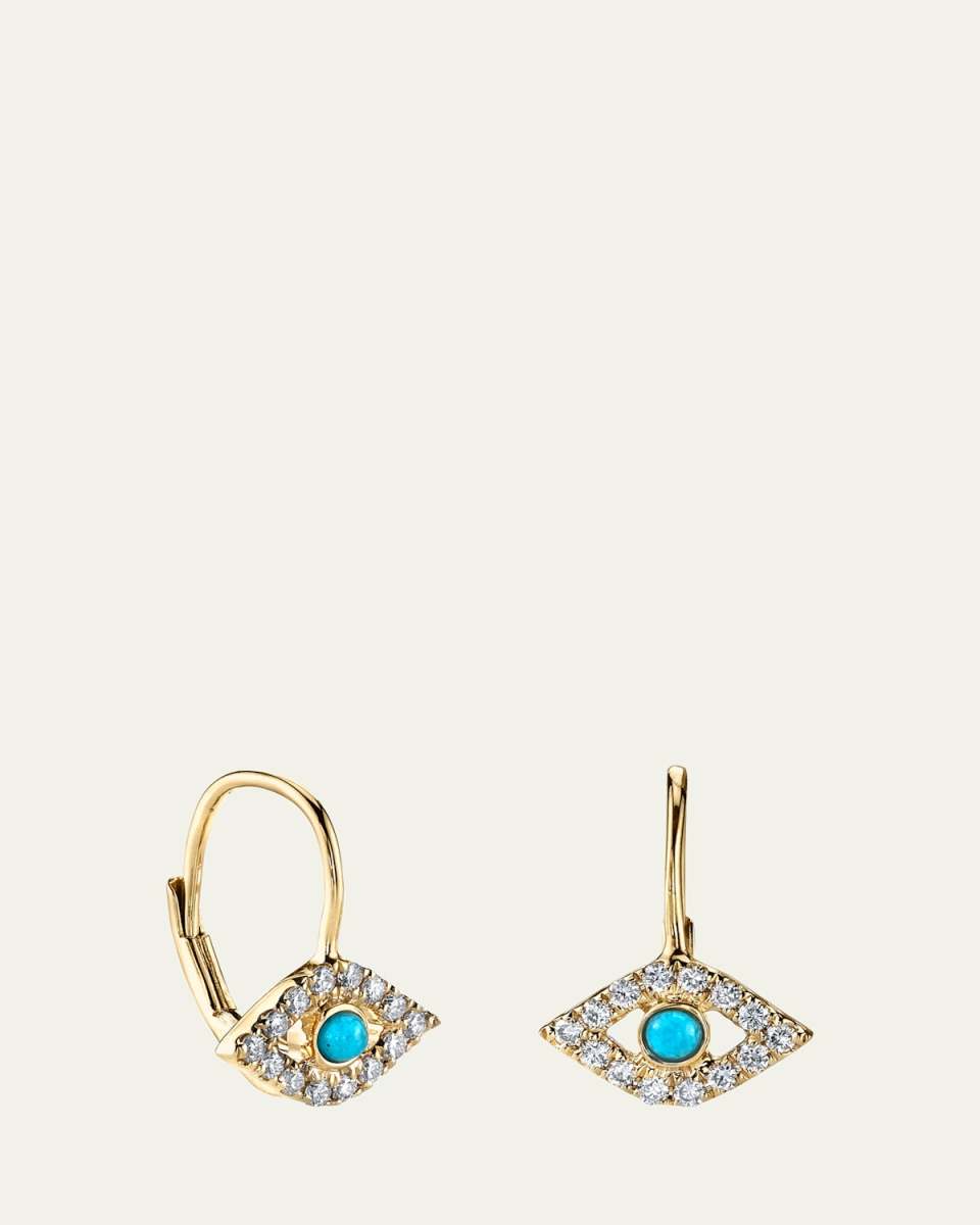 Pair Eye Lever Back Earrings